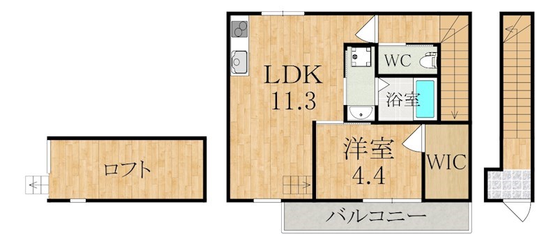 アネックス天理Ａ棟 間取り図