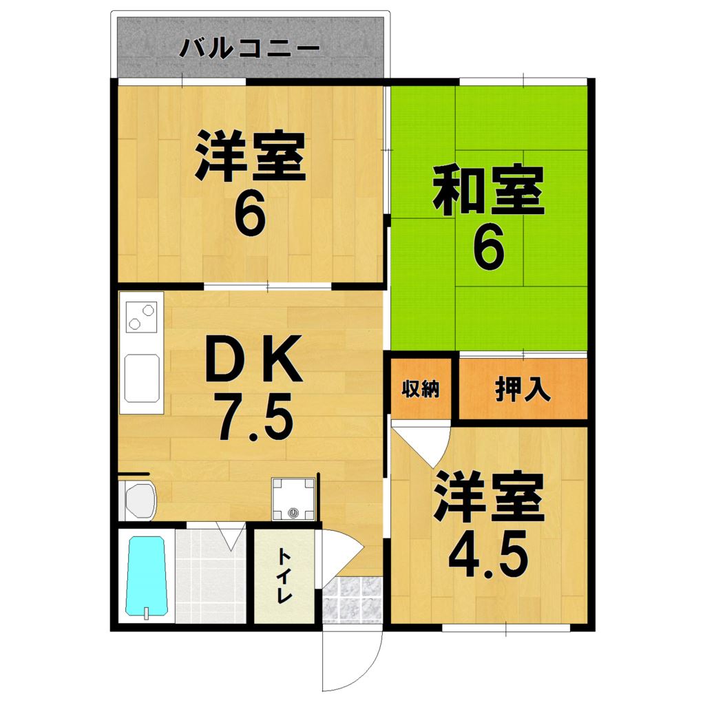 B103号室 間取り