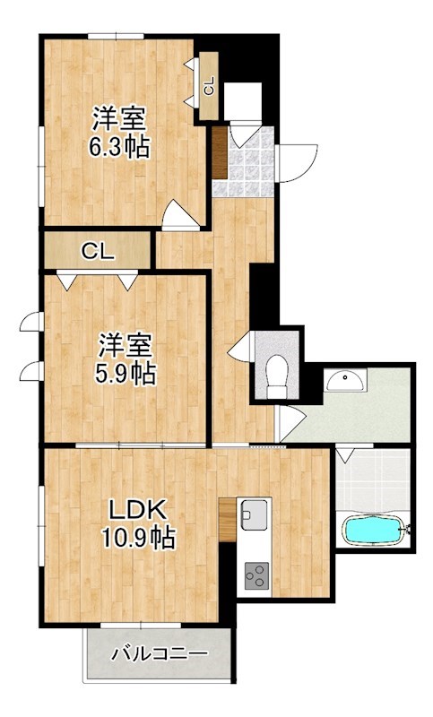 シャーメゾン　アンジュ 202号室 間取り