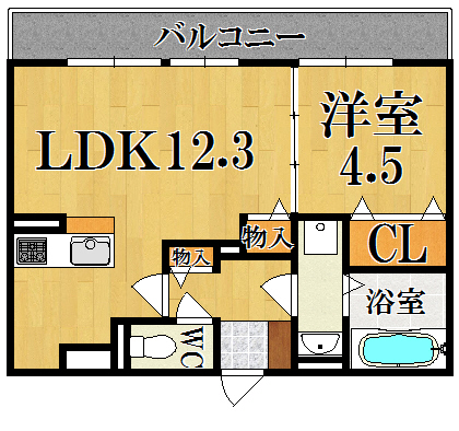 Aqua Breeze 一颯 305号室 間取り
