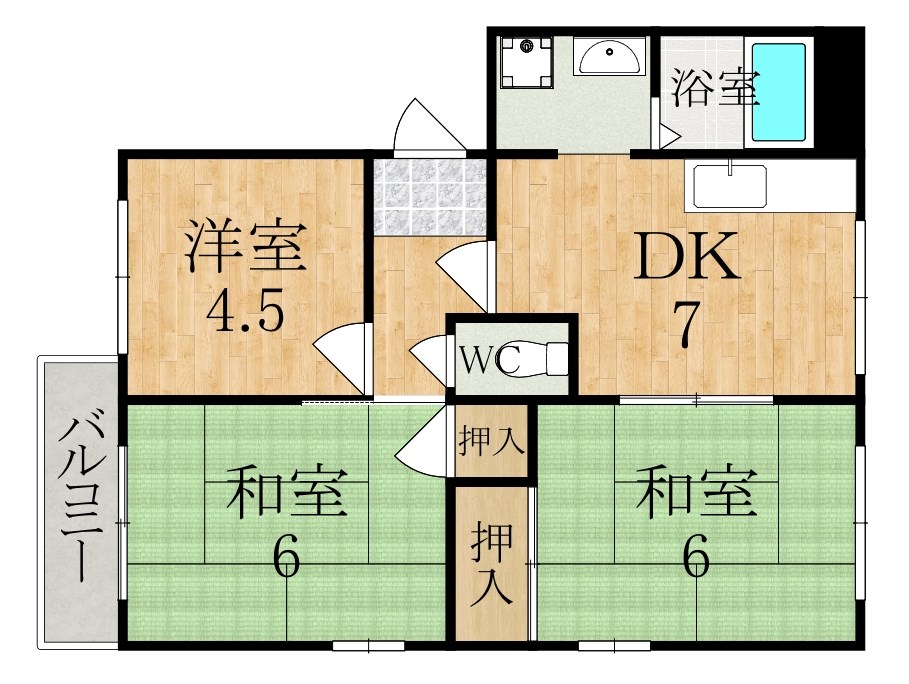 グランパルク平城Ｂ棟 間取り図