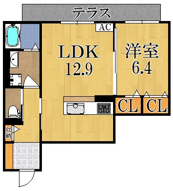 ロイスタ西大寺 101号室 間取り