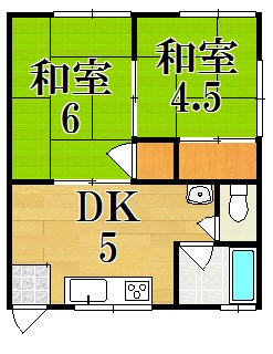 東生駒コーポ A203号室 間取り