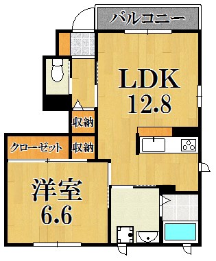 グランヒルミワＡ棟 A101号室 間取り