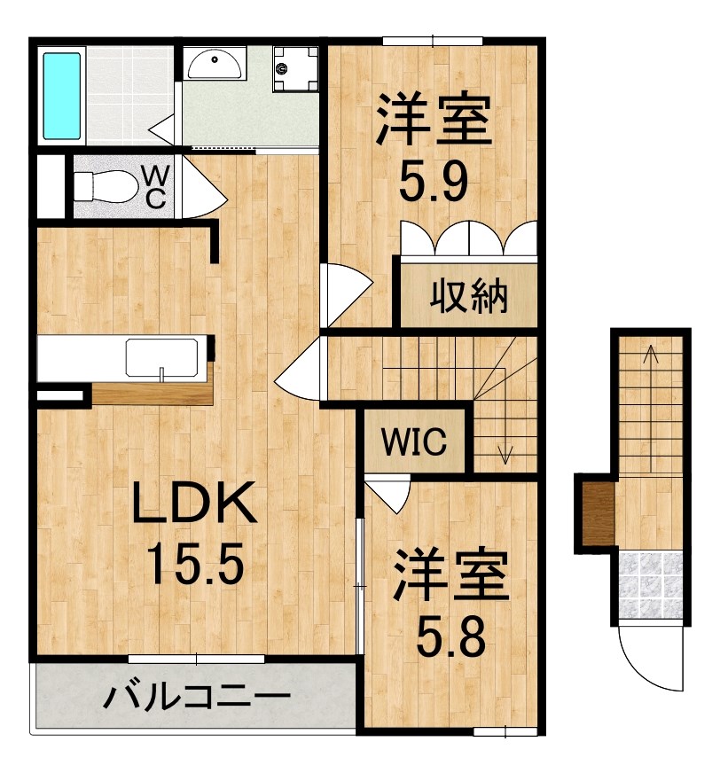 美・ボンヌール 203号室 間取り