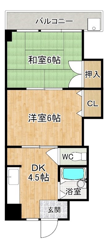 シティパレス三条大宮Ｐ３ 102号室 間取り