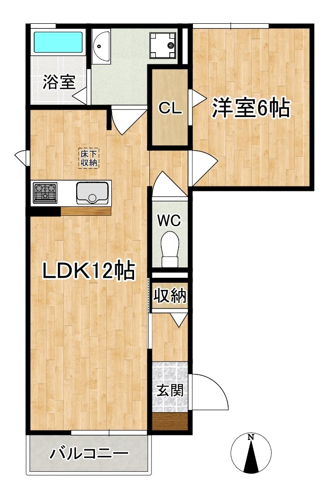 コーポ大安寺Ⅲ 間取り図