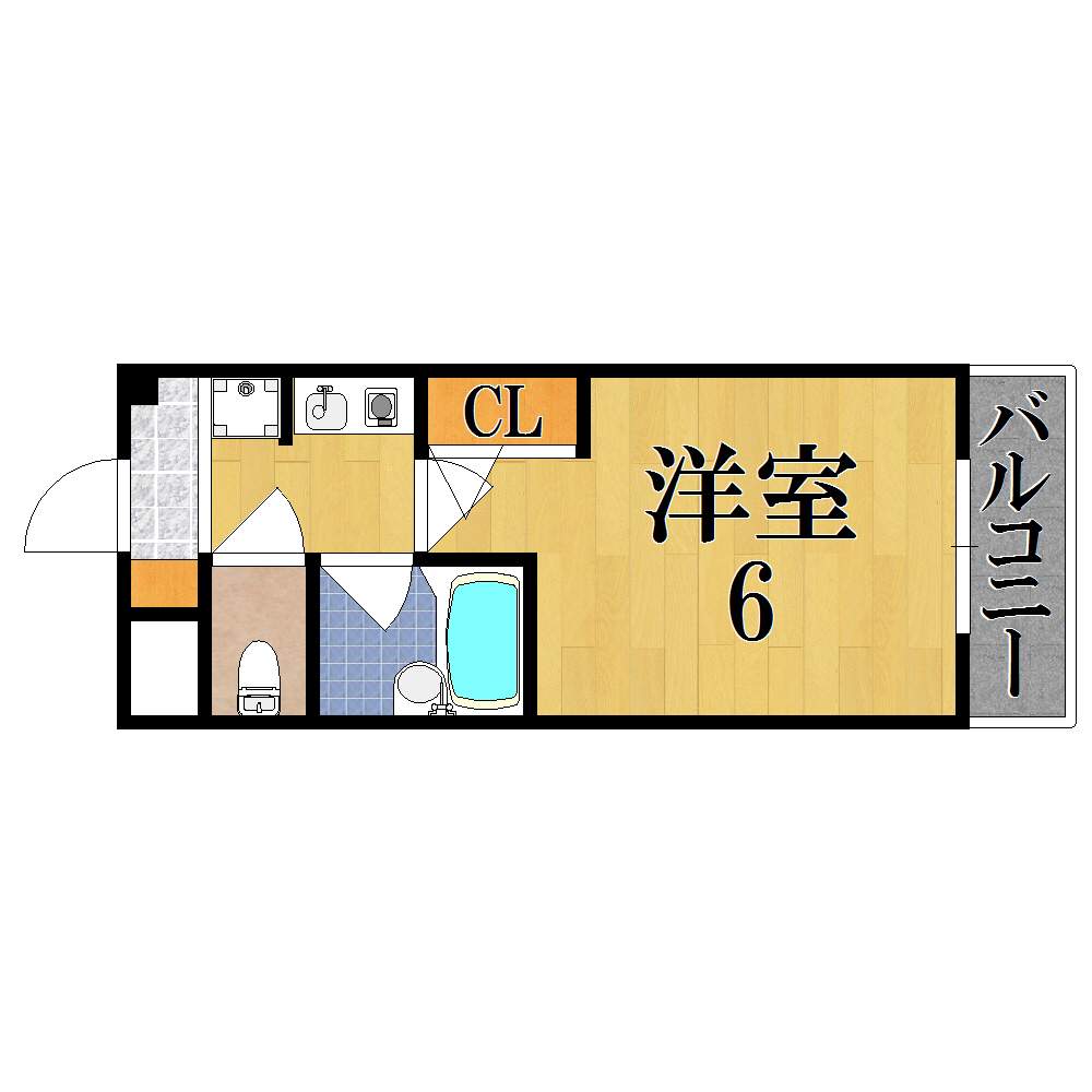 リヴェール梅尾 1A号室 間取り