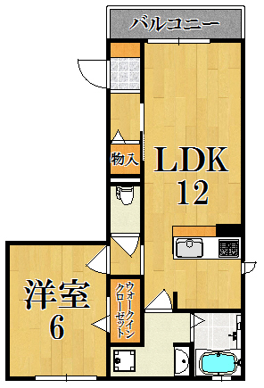 コーポ大安寺Ⅲ 301号室 間取り