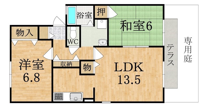 コンフォールシャトー 202号室 間取り
