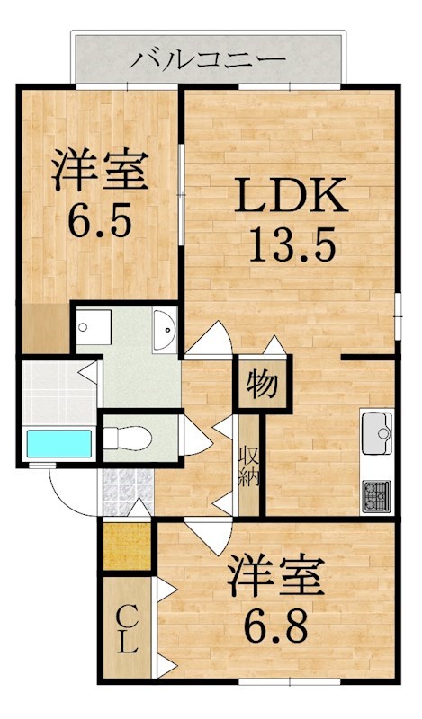 コンフォールシャトー 202号室 間取り