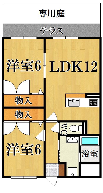 セピアコート 102号室 間取り