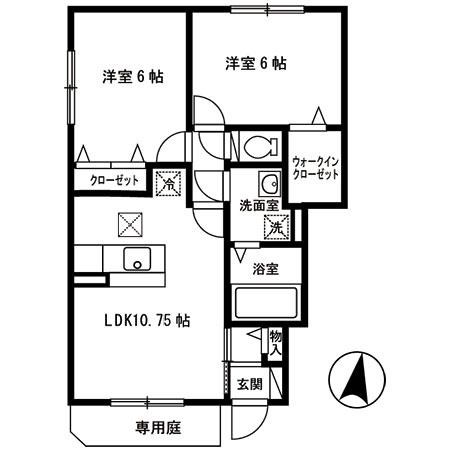 セゾン・サンパティーク 101号室 間取り