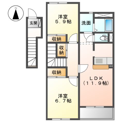 メゾン・ド・アンジュ 201号室 間取り