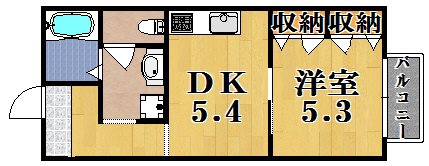 ジュネス平城山 A203号室 間取り