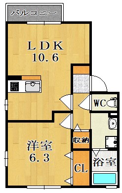 リビングタウン新大宮 D102号室 間取り