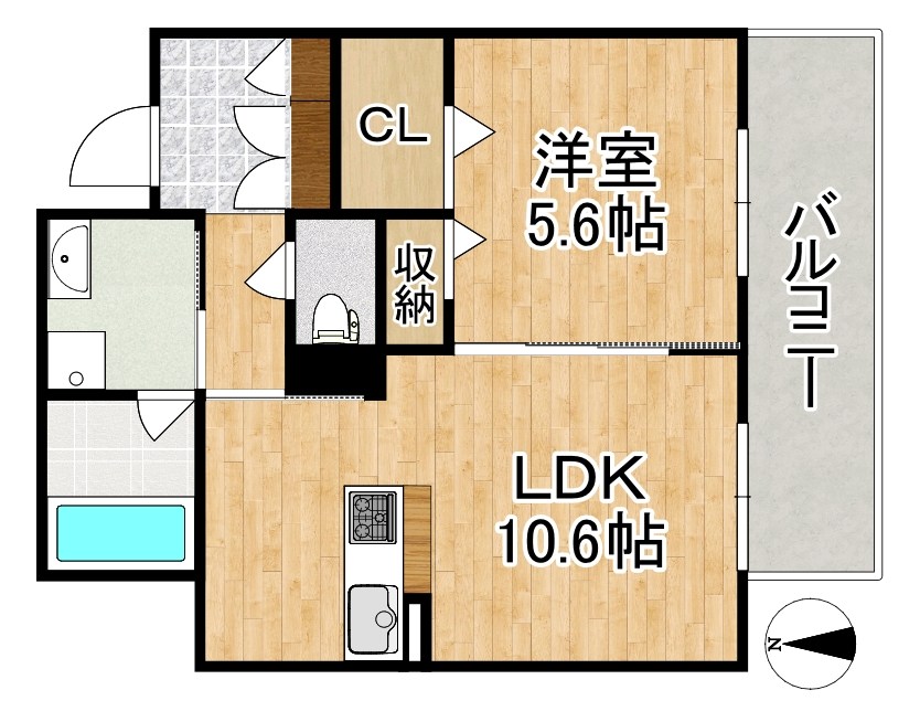 シャーメゾン京終 202号室 間取り