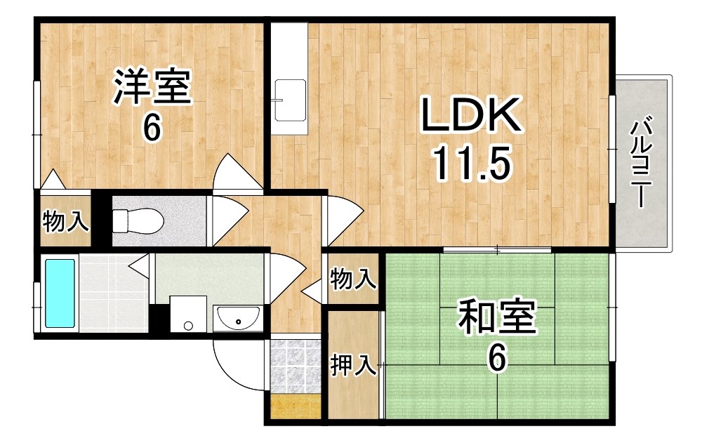 コスモスＢ 203号室 間取り