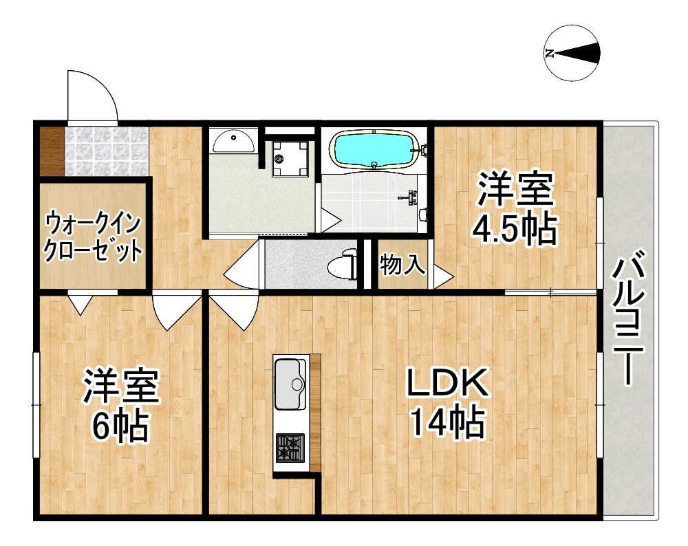 リノ　ムア 205号室 間取り