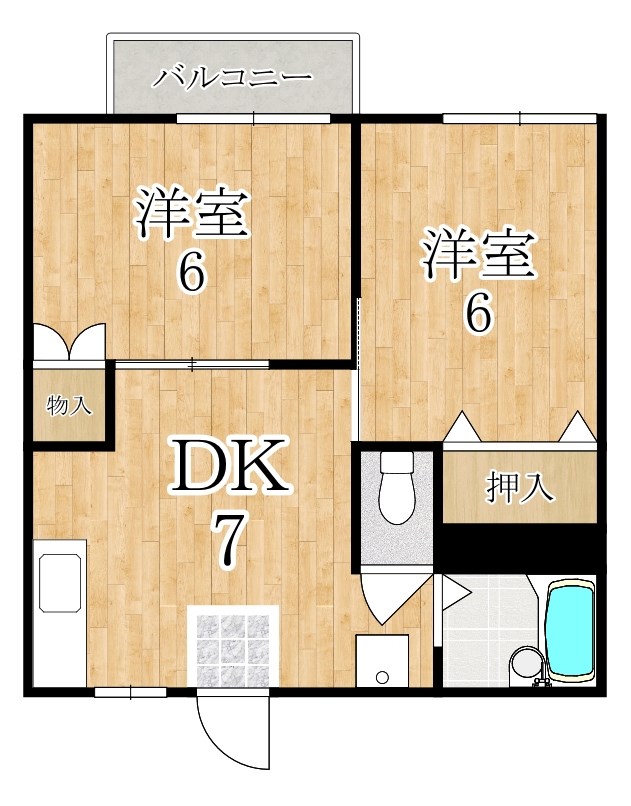 ハイツ八木 202号室 間取り