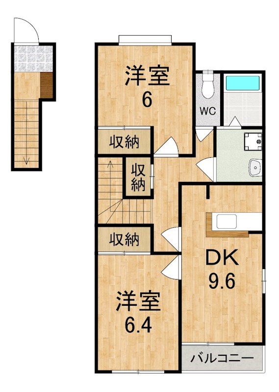 パステルコート 201号室 間取り