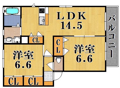 ラフィネ梅美台 A202号室 間取り