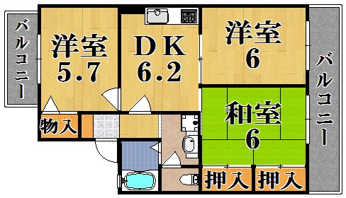 バーベナ光台Ｂ棟 101号室 間取り