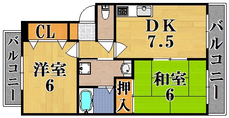 バーベナ光台Ｄ棟 105号室 間取り