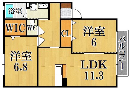 カリーノＡ棟 201号室 間取り