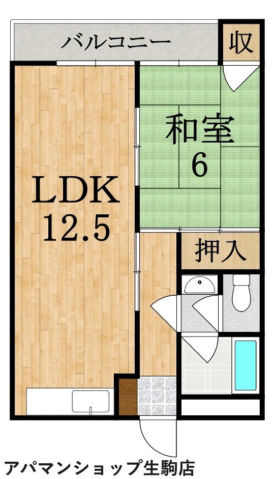 クラウンコート 206号室 間取り