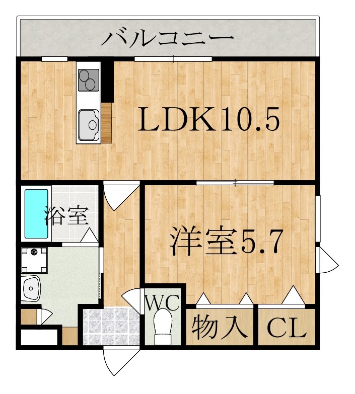 結充Immeuble　B館 305号室 間取り