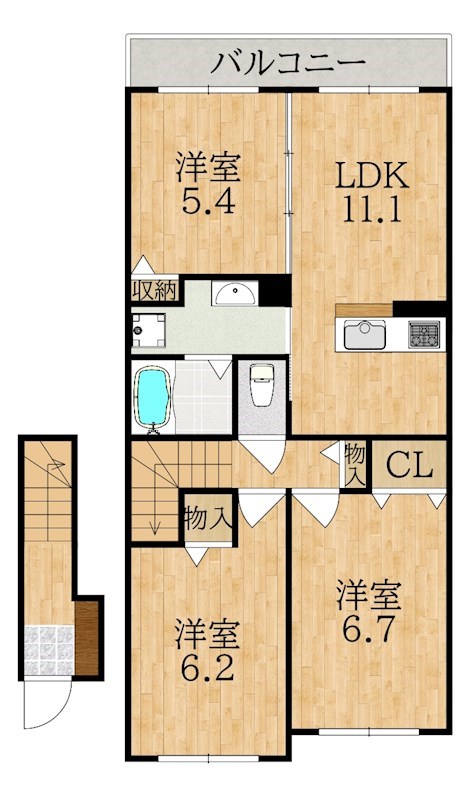 V-Place学園前Ⅱ 203号室 間取り