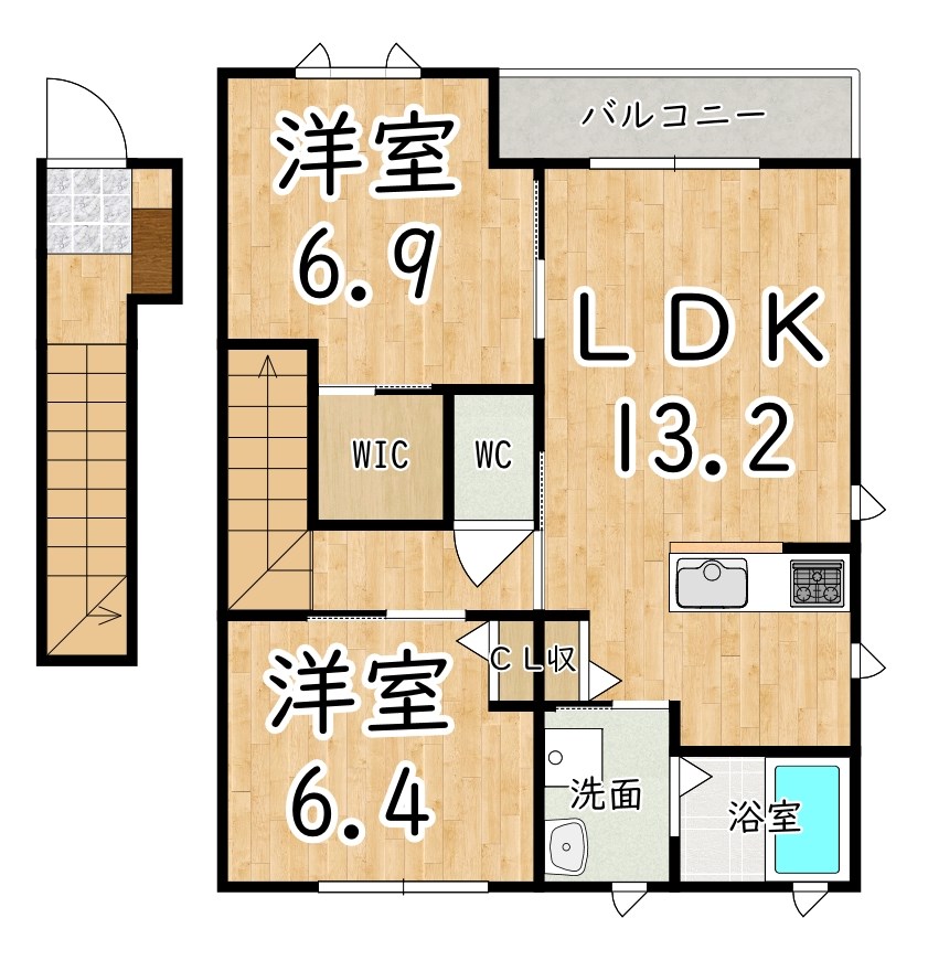 Leaf Court Plaza 201号室 間取り