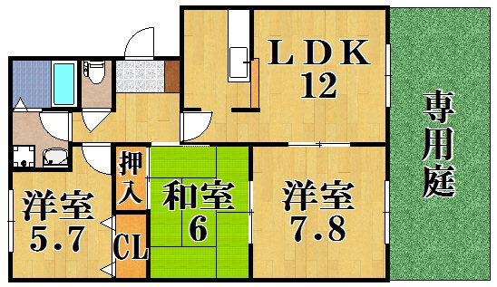グッドヒルズ桜が丘 105号室 間取り
