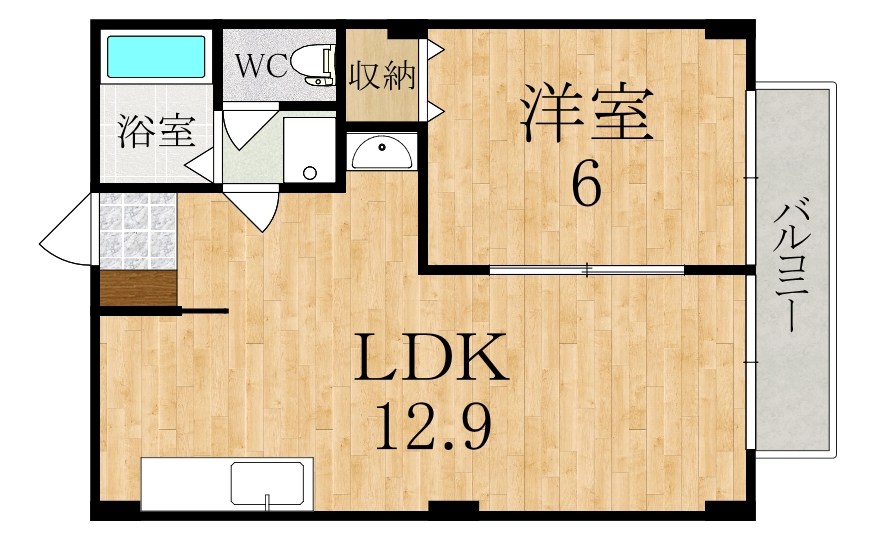 エミール指柳 102号室 間取り