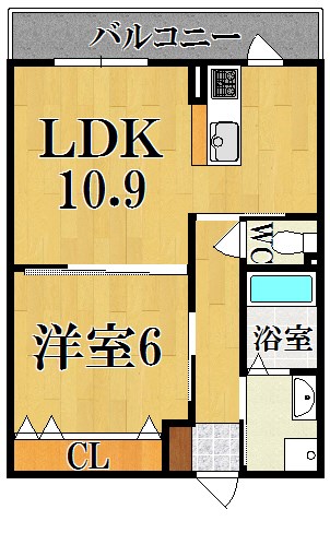 エレガントライフ宝来 302号室 間取り