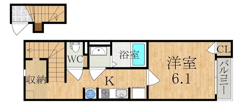 クレイノ聡 205号室 間取り