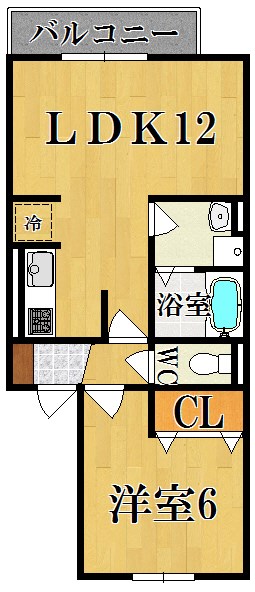 アンソレイエ西大和 202号室 間取り