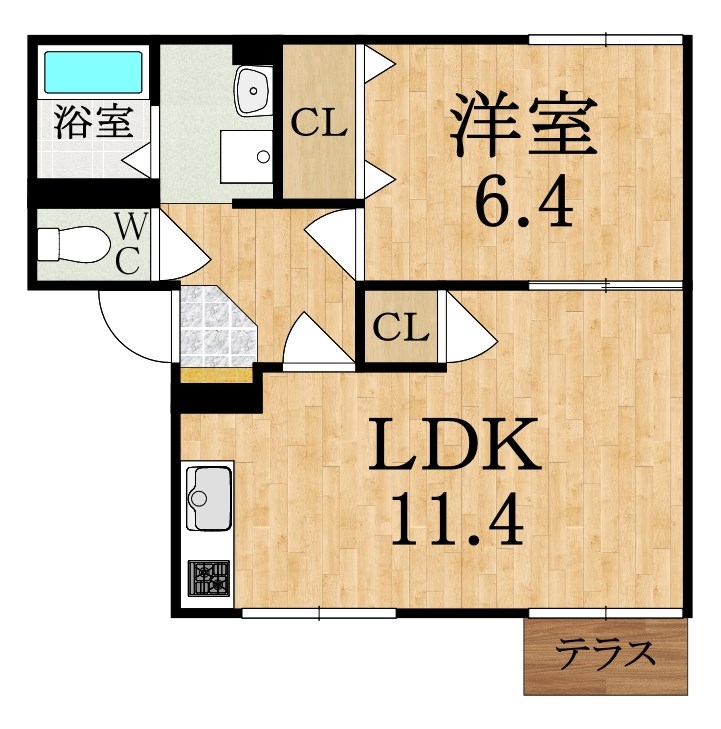 ファミール竹上 102号室 間取り