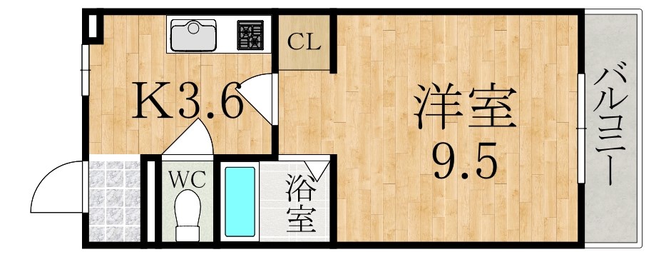 サンエボリューション 302号室 間取り