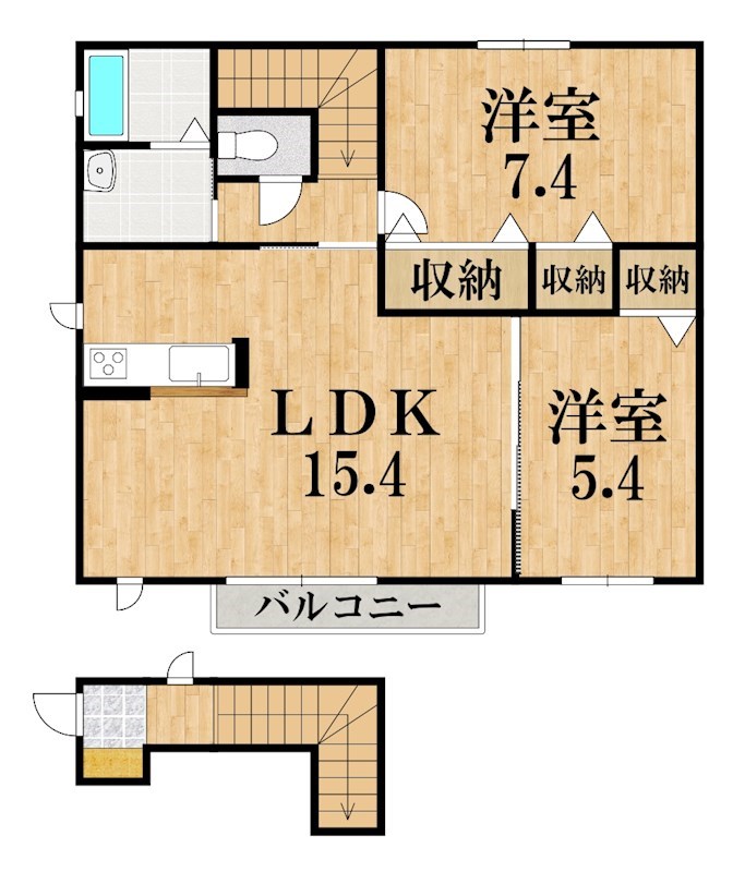 アルカンシエル 202号室 間取り