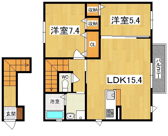アルカンシエル 202号室 間取り