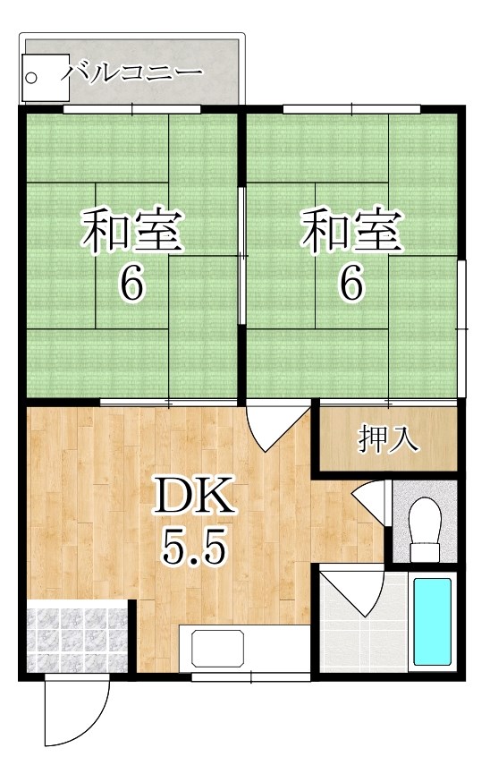 明和マンション 403号室 間取り