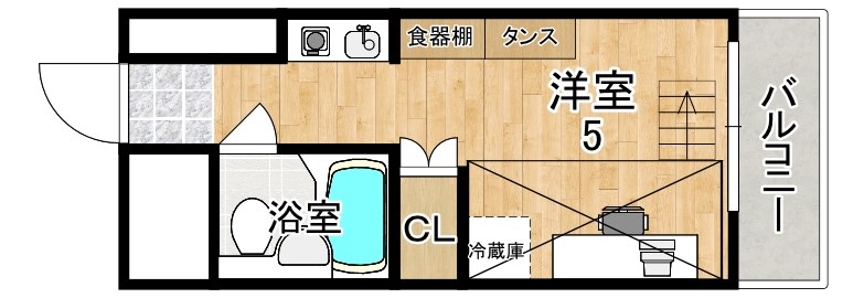 若草女子学生ハイツ 413号室 間取り