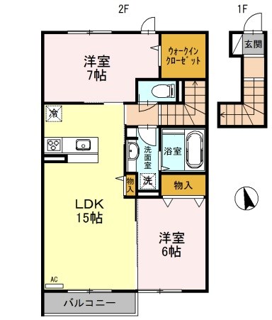 グランパルクⅡ 202号室 間取り