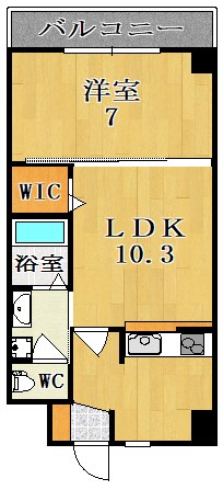 グランディス朱雀 805号室 間取り