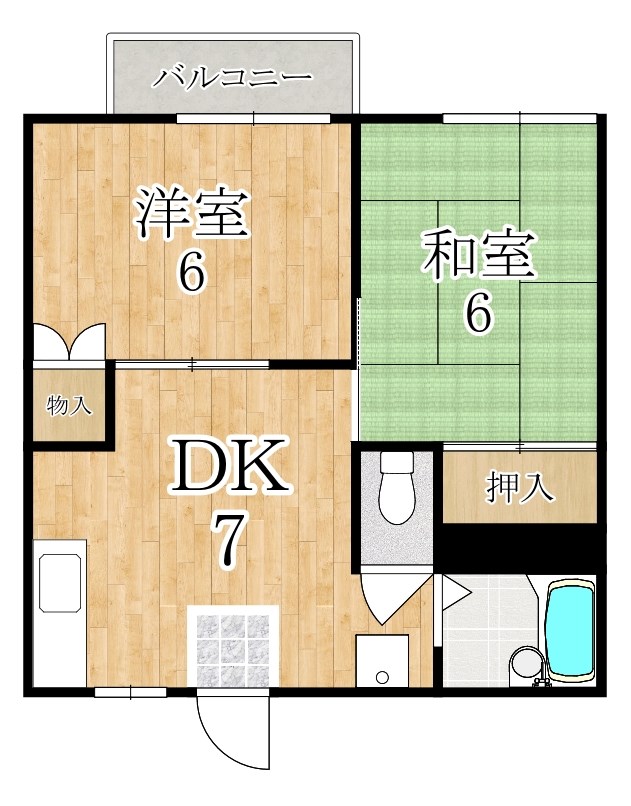 ハイツ八木 203号室 間取り