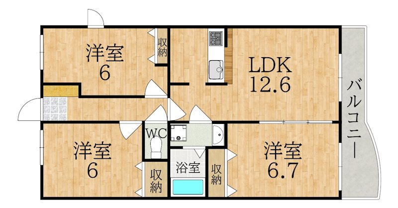シャルム・サンヒルズ 204号室 間取り