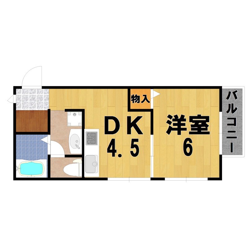 リバーブライト 203号室 間取り