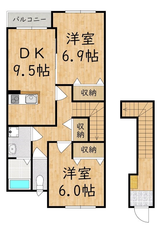 ツインズ北今市Ⅲ 202号室 間取り